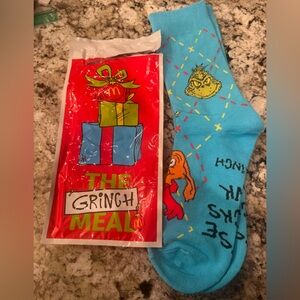 McDonalds Blue Grinch socks New